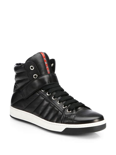 prada sneakers nere|prada designer high top sneakers.